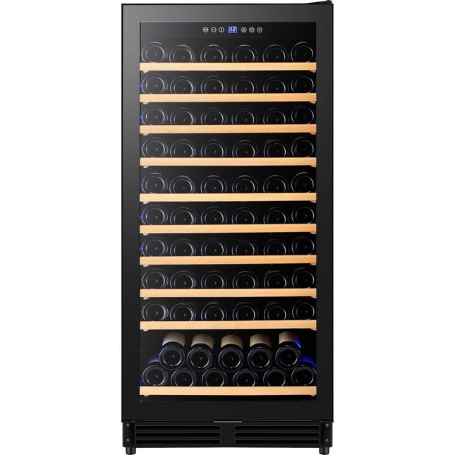 Commercial Wine Cooler 10 Shelves 285 Litres 110 Bottles Single Temperature Zone Compressor Cooling 598x690x1300mm Black |  Yc298 Ag