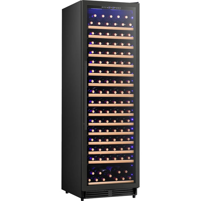Commercial Wine Cooler 16 Shelves 457 Litres 185 Bottles Single Temperature Zone Compressor Cooling 598x685x1957mm Black |  Yc510 Ag