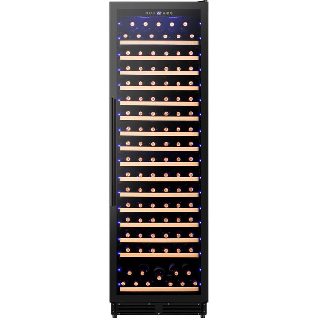 Commercial Wine Cooler 16 Shelves 457 Litres 185 Bottles Single Temperature Zone Compressor Cooling 598x685x1957mm Black |  Yc510 Ag