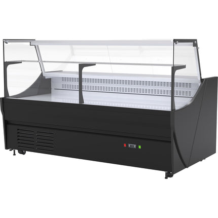 Serve Over Deli Counter Black Front Straight Glass Front Width 1520mm | Yfcsc1520 V1