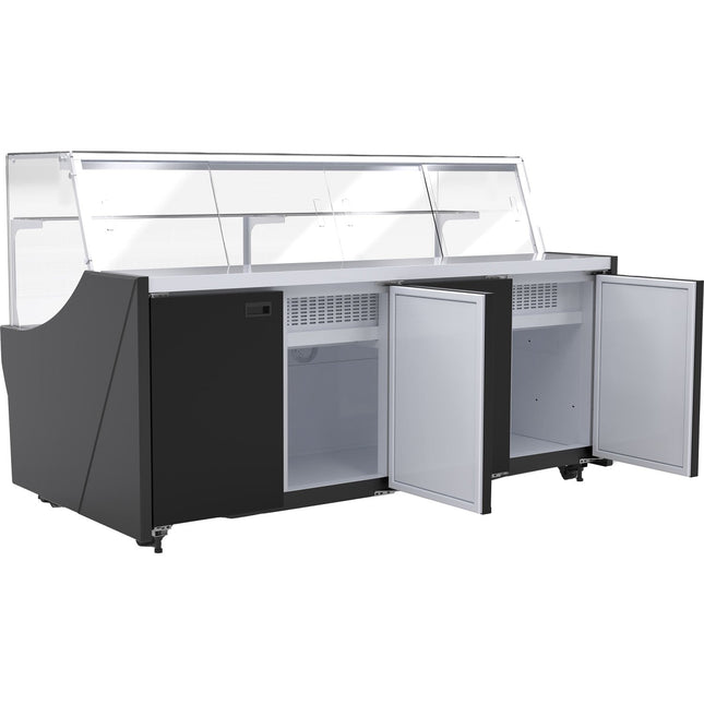 Serve Over Deli Counter Black Front Straight Glass Front Width 1520mm | Yfcsc1520 V1