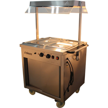 Mobile Bain Marie Top Hot Cupboard With Heated Sneeze Guard |  Yh2 W