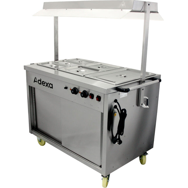 Mobile Bain Marie Top Hot Cupboard With Heated Sneeze Guard |  Yh3 W
