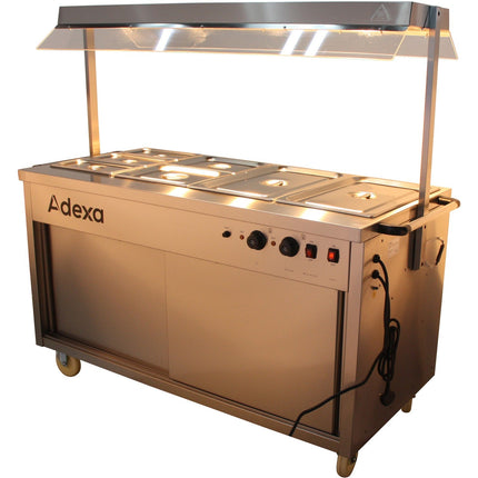 Mobile Bain Marie Top Hot Cupboard With Heated Sneeze Guard |  Yh4 W
