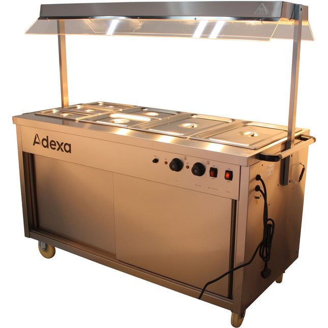 Mobile Bain Marie Top Hot Cupboard With Heated Sneeze Guard |  Yh4 W