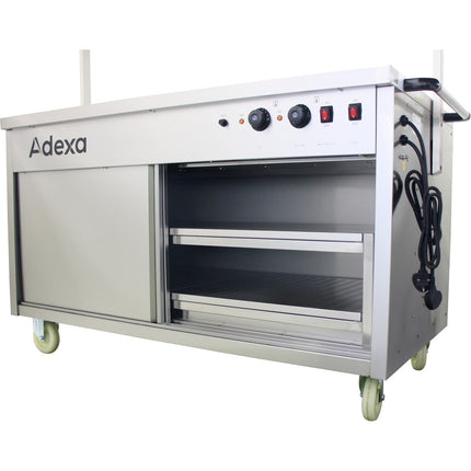 Mobile Bain Marie Top Hot Cupboard With Heated Sneeze Guard |  Yh4 W