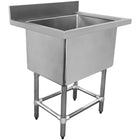 Commercial Pot Wash Sink Stainless Steel 1 Bowl 770x600x900mm Round Legs |  Ysa16077201