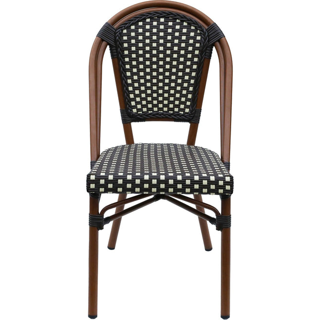 Bistro Rattan Chair Aluminium Brown &Amp; Wood Finish |  Zf2003 C