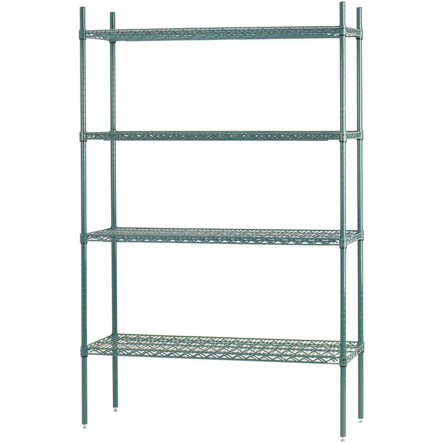 Commercial Shelving Unit 4 Tier 1000kg Width 1500mm Depth 610mm Green Zinc &Amp; Epoxy Wire |  Tac238