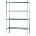 Commercial Shelving Unit 4 Tier 1000kg Width 1500mm Depth 610mm Green Zinc &Amp; Epoxy Wire |  Tac238