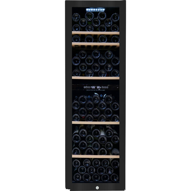 Commercial Dual Zone Wine Cooler 242 Litres 126 Bottles Glass Door 5 Shelves 490x575x1546mm| Zsb252