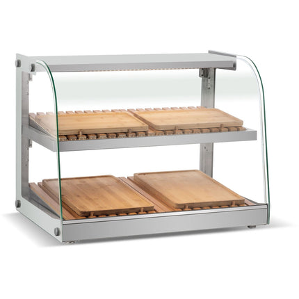 Neutral Display Case Curved 2 Tier 685x455x516mm Stainless Steel Frame |  Zw100 Rss
