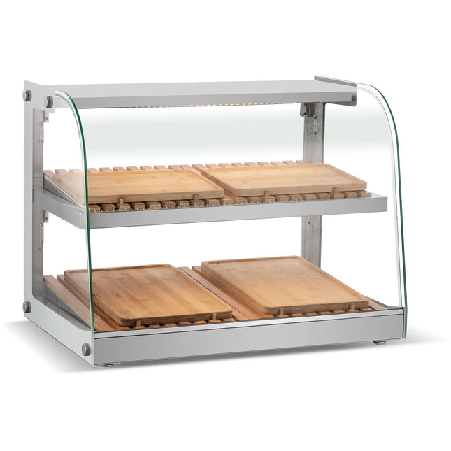 Neutral Display Case Curved 2 Tier 685x455x516mm Stainless Steel Frame |  Zw100 Rss