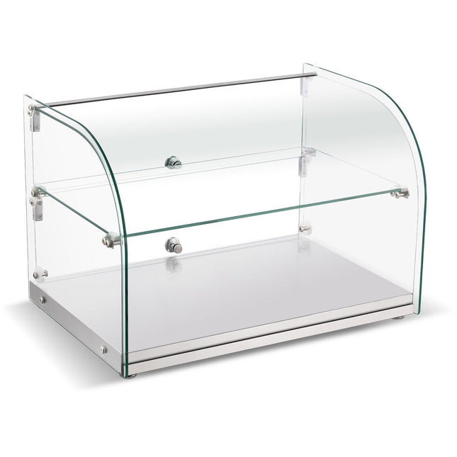 Neutral Display Case Curved 2 Tier 555x380x379mm Stainless Steel Frame |  Zw45 Rss