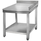 Professional Work Table Corner Stainless Steel Bottom Shelf Upstand Back/Right 600x600x950mm |  Thats66 C